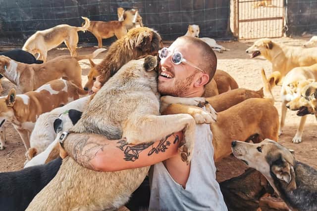 Callum Sinclair, 30, from Thorner, who swapped a high-flying career for a new life rescuing dogs in Morocco.