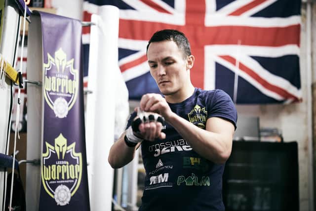 PREPARATION: Josh Warrington. Mark Robinson/Matchroom Boxing.