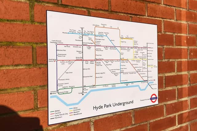The 'Underground' map runs through Kirkstall, Headingley, Hyde Park and into Leeds city centre