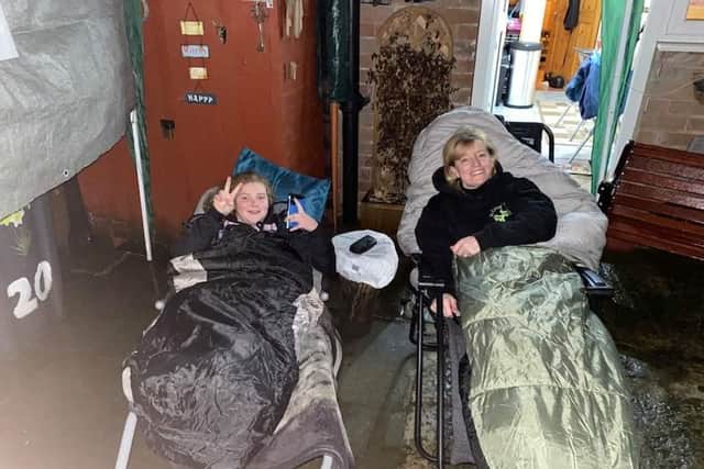 Ellie and grandmother Cheryl slept outside for charity (photo: Kate Bowers)