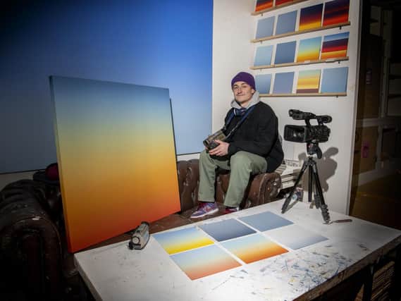 Artist Tom Newhouse from Leeds is filming the sunrise in locations across the city every day in 2021 before doing a painting of each one for his new project called '365.'

Photo: Tony Johnson