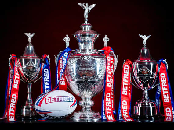 Betfred will sponsor the men's, women's and wheelchair Challenge Cups this year. Leeds Rhinos hold all three trophies.