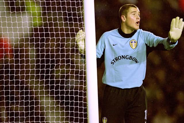 Paul Robinson in action during the Champions League clash against Barcelona at Elland Road in October 2000.