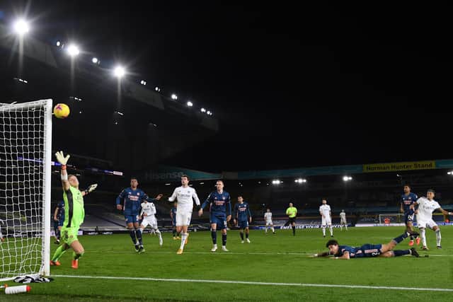LUCKY DRAW - Arsenal were fortunate to leave Elland Road with a point after being dominated by Leeds United for large spells of the game earlier this season. Pic: Getty
