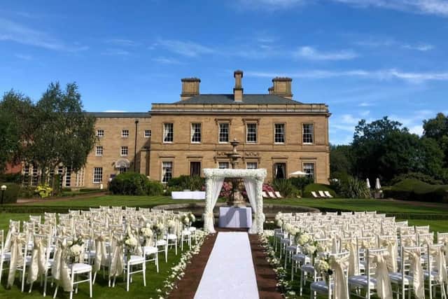 It might be smaller than planned, but Oulton Hall is still the favoured wedding venue choice for Terelle William-Gordon and Sam Reardon.