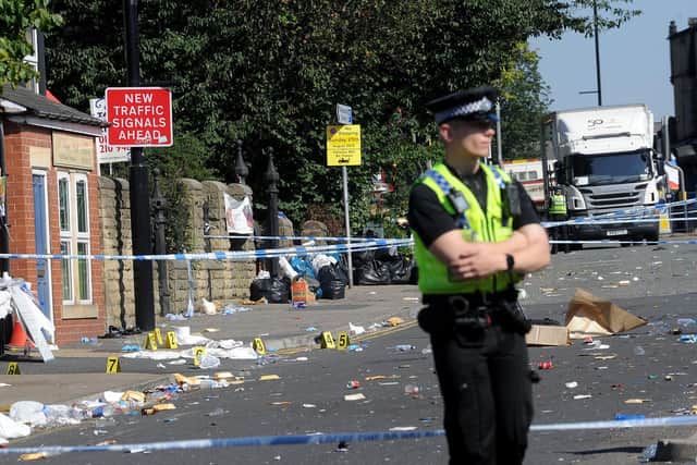 Crime scene on Chapeltown Road the day after the Tcherno Ly was murdered in August 2019.