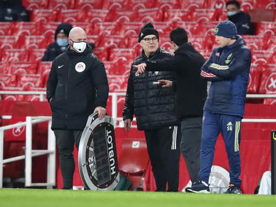 BETTER PREPARED - Marcelo Bielsa credited Arsenal boss Mikel Arteta for preparing his side better than the Leeds United head coach. Pic: Getty