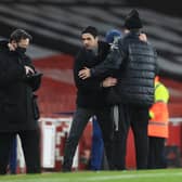 BIG WIN - Arsenal boss Mikel Arteta with Leeds United head coach Marcelo Bielsa at the end of the 4-2 Gunners win at The Emirates. Pic: Getty
