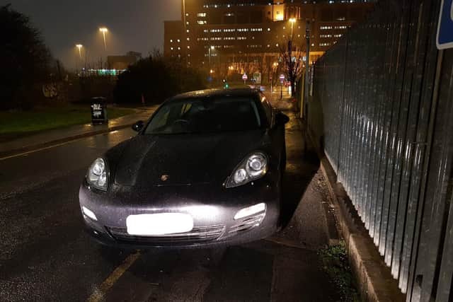 The Porsche had been abandoned near Quarry House in Leeds (photo: West Yorkshire Police).