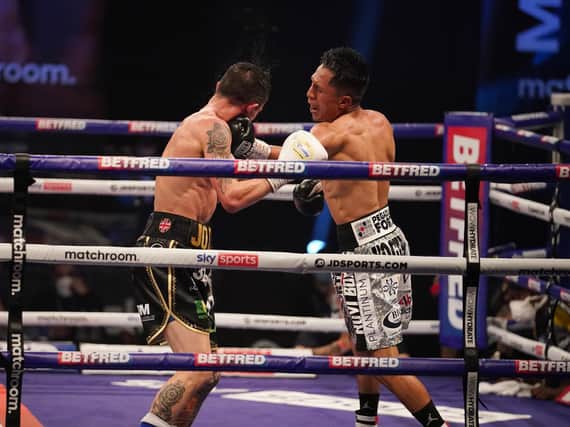 KNOCKOUT: Josh Warrington suffered a huge shock as he was beaten by Mauricio Lara. Picture: Dave Thompson/Matchroom Boxing