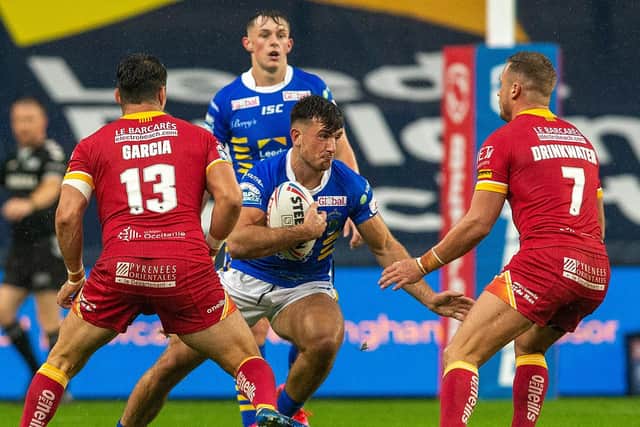 Liam Tindall made his Rhinos debut against Catalans Dragons last September. Picture by Bruce Rollinson.