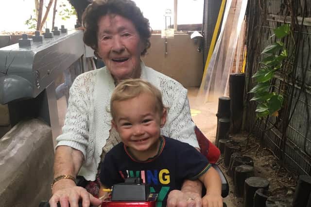 Margaret Marshall with great-grandson Oscar