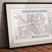 Mike Cochrane's 'The Super Whites Tube Map' (photo: Mike Cochrane - Etsy)