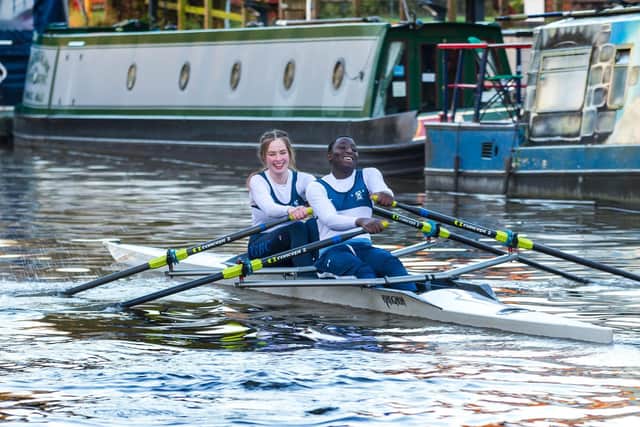 From the River Aire to The Olympics? Daisy Anderson and Ebrahim Jarjoue of the Ruth Gorse Academy training on the water.