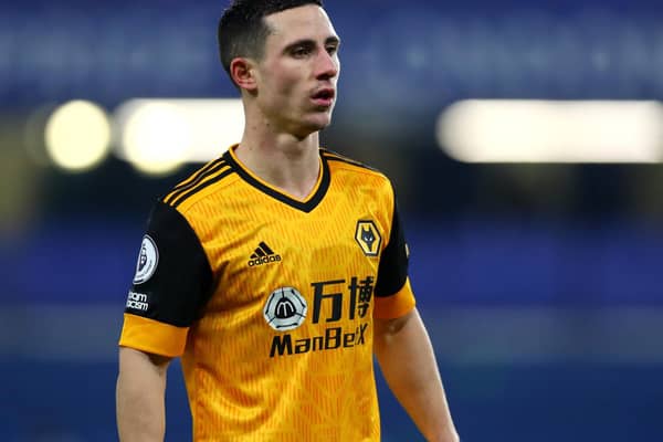 Wolves winger Daniel Podence will miss the visit of Leeds United. Pic: Getty