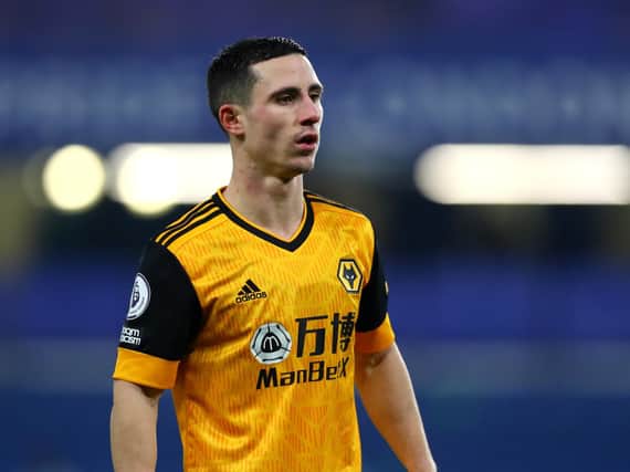 Wolves winger Daniel Podence will miss the visit of Leeds United. Pic: Getty