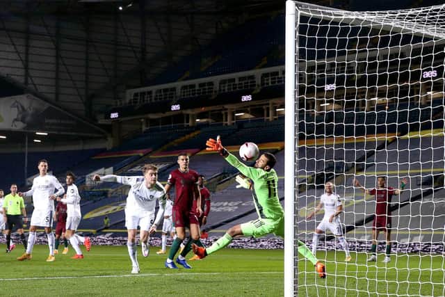 SECOND TIME AROUND? Leeds United striker Patrick Bamford saw a headed goal ruled in October's clash at Wolves at Elland Road, above, but is favourite to score first at Molineux tonight. Photo by Alex Pantling/Getty Images.