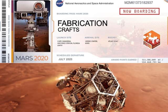 Fabrication Crafts received a boarding pass after winning a trip to Mars (Photo below: NASA/JPL-Caltech)