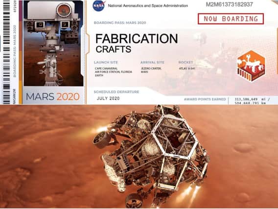 Fabrication Crafts received a boarding pass after winning a trip to Mars (Photo below: NASA/JPL-Caltech)