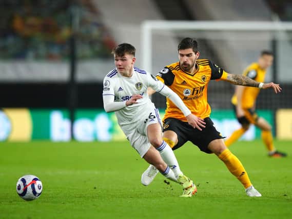 Leeds United midfielder Jamie Shackleton in action at Wolves. Pic: Getty