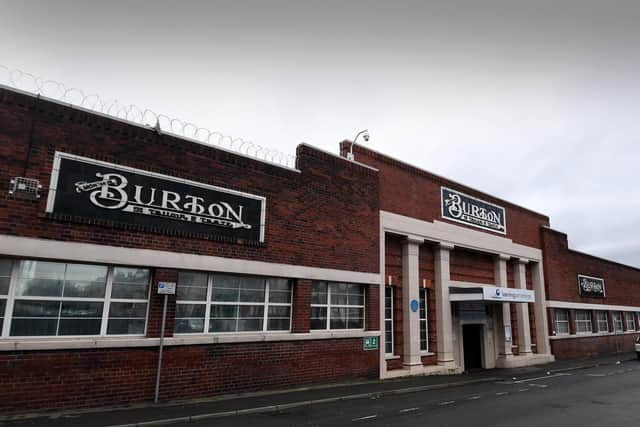 Burton signage remains on some buildings that formed part of the original factory site. Picture: Simon Hulme