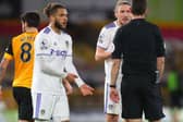 PUSHED TO THE END: Leeds United and Tyler Roberts, second left, during Friday night's 1-0 loss at Wolves. Photo by Catherine Ivill/Getty Images.