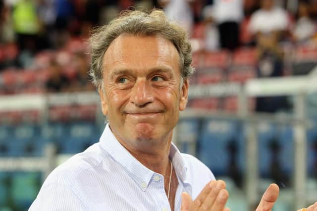 CALLING THE SHOTS: Former Leeds United chairman Massimo Cellino, who found himself coaching from the Brescia dugout after boss Pep Clotet was sent off. Photo by Enrico Locci/Getty Images.
