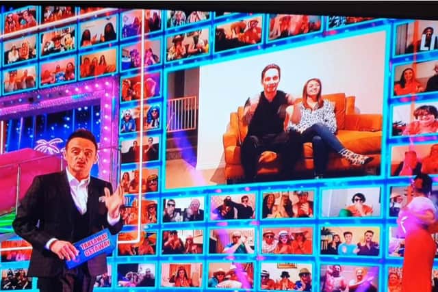 Darcy Pell, pictured left, appeared on Ant and Dec's Saturday Night Takeaway where he won a Takeaway Getaway holiday for his heroics in rescuing a dog from a frozen lake. Images: ITV