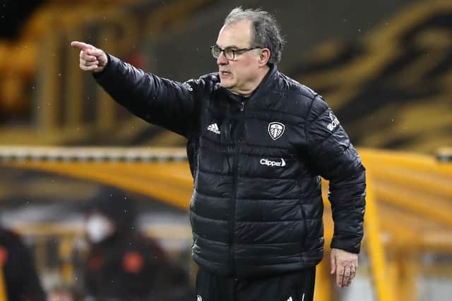 FORWARD THINKING: Leeds United manager Marcelo Bielsa gestures on the touchline at the Molineux Stadium. Picture: Nick Potts/PA Wire.