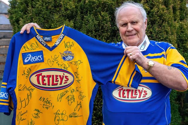 Steve Todd with the shirt signed by members of the 2003 Leeds Rhinos squad. Picture: Bruce Rollinson