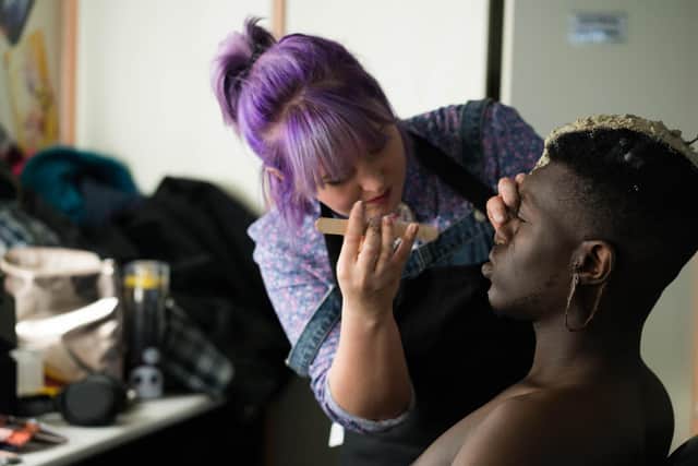 Pictured, a student from York College University Centre on make-up. The college is one of four founding members of the new Connected Campus for Colleges group. Photo credit: Screen Yorkshire