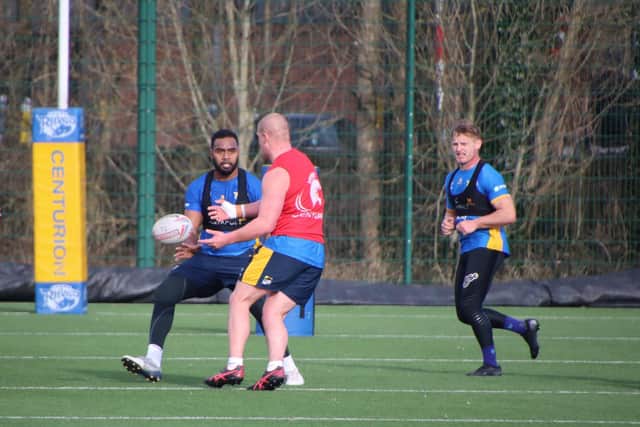 King Vuniyayawa, left, is now in pre-season training with Rhinos. Picture by Phil Daly/Leeds Rhinos.