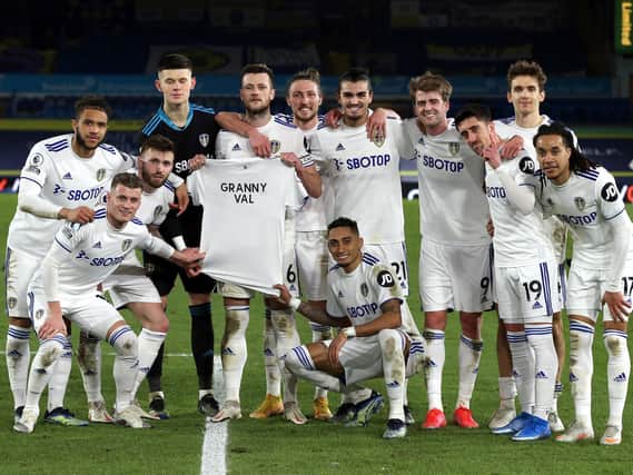 GOOD WILL - Leeds United have softened hearts hardened by years of mediocrity with on and off-field acts, like this tribute to Kalvin Phillips' late grandmother. Pic: Bruce Rollinson