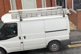 A white Ford Transit van with bags of asbestos inside has been stolen.