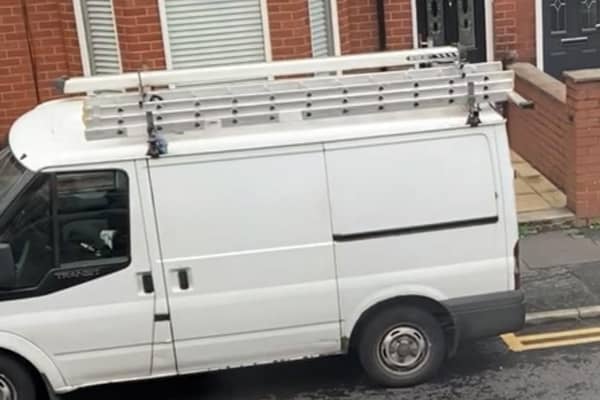 A white Ford Transit van with bags of asbestos inside has been stolen.