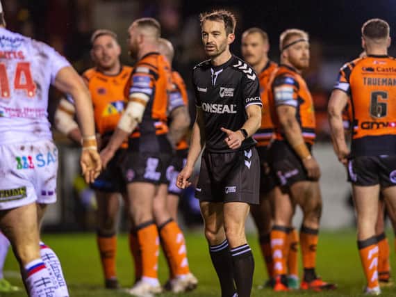 James Child in the thick of the action during last year's derby between Castleford Tigers and Wakefield Trinity. Picture by Bruce Rollinson.