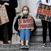 Students protesting last year over the exams fiasco.