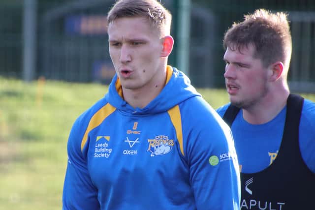 Matt Prior's influence has had a positive effect on young players including Mikolaj Oledzki, left and Tom Holroyd. Picture by Phil Daly/Leeds Rhinos.