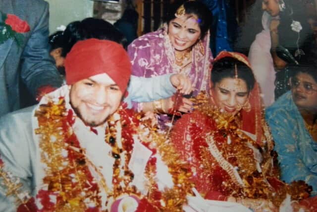 Raj and Rajinder on their wedding day.