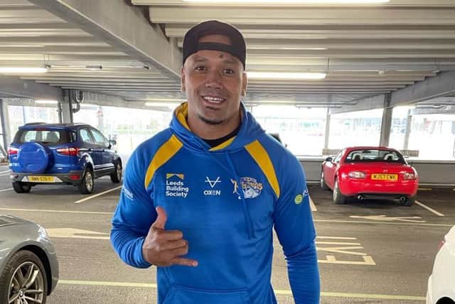 Zane Tetevano arrived in England this week. Picture c/o Leeds Rhinos.