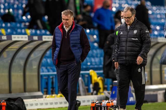 NARROW WIN - Dean Smith's Aston Villa held on for a 1-0 win over Marcelo Bielsa's Leeds United at Elland Road. Pic: Bruce Rollinson