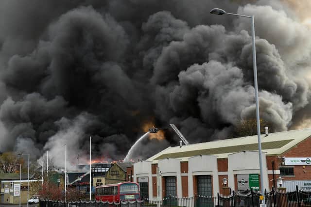 The fire at a tyre storage yard at Spring Mill Street in Bradford took three weeks to fully extinguish