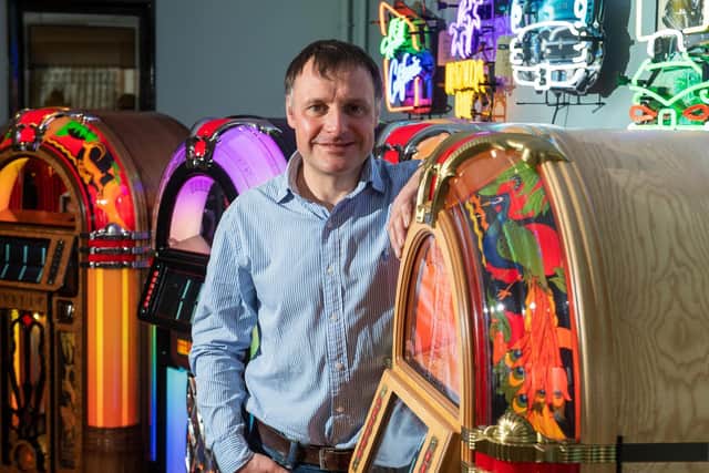 Chris Black, managing director of Sound Leisure Ltd in Cross Gates, Leeds.

The family business was established in 1978 and is best known for manufacturing classic jukeboxes.

Picture: Bruce Rollinson