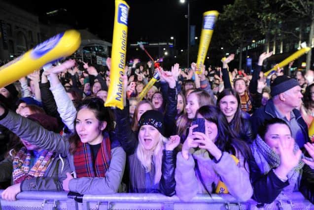 Spectators at the Leeds Lights switch-on in 2013.