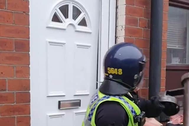 Dramatic footage shows officer ram down door in Beeston drugs raid (Photo: WYP)