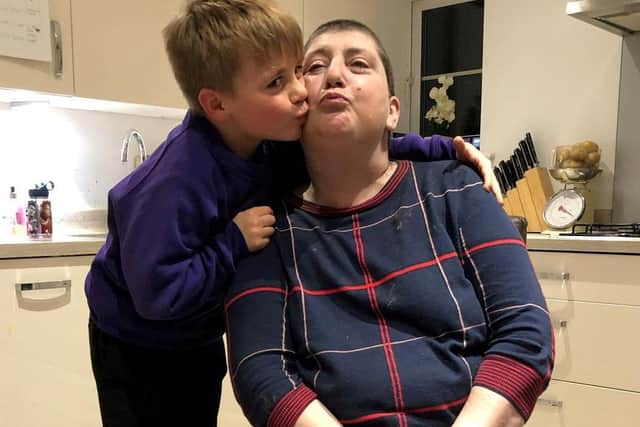 Jacob Newson and his late mum Andrea (photo: SWNS)