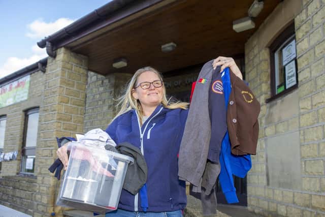 Jennie Poppleton at the school unform bank at the Church of the Nazarene in Morley.