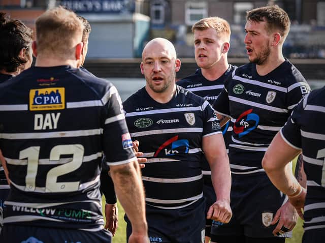 John Davies, centre, was among Rovers' try scorers. Picture by Dec Hayes Photography.