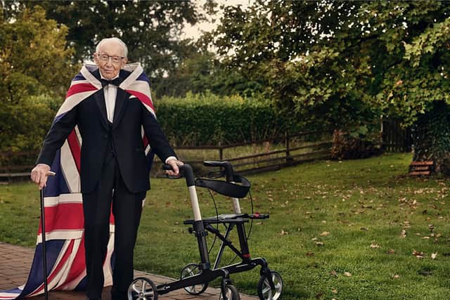 Captain Sir Tom Moore by photographer Gavin Bond which he took for GQ magazine.