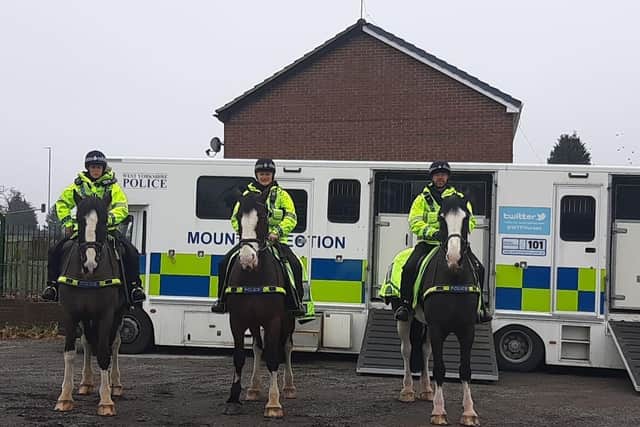 Team 3 Burmantofts and Richmond Hill NPT officers were assisted by West Yorkshire Police Mounted Section (Photo: WYP)